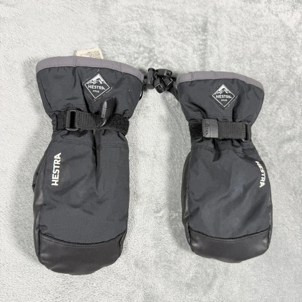 Hestra Kids Size 5 CZone Gauntlet Mittens Black Waterproof Winter Ski Gloves
